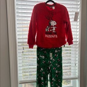 Peanuts Red and Green Snoopy Kids Pajama Set